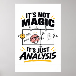 Poster Engenheiro Elétrico Não é Magia - Apenas Análise