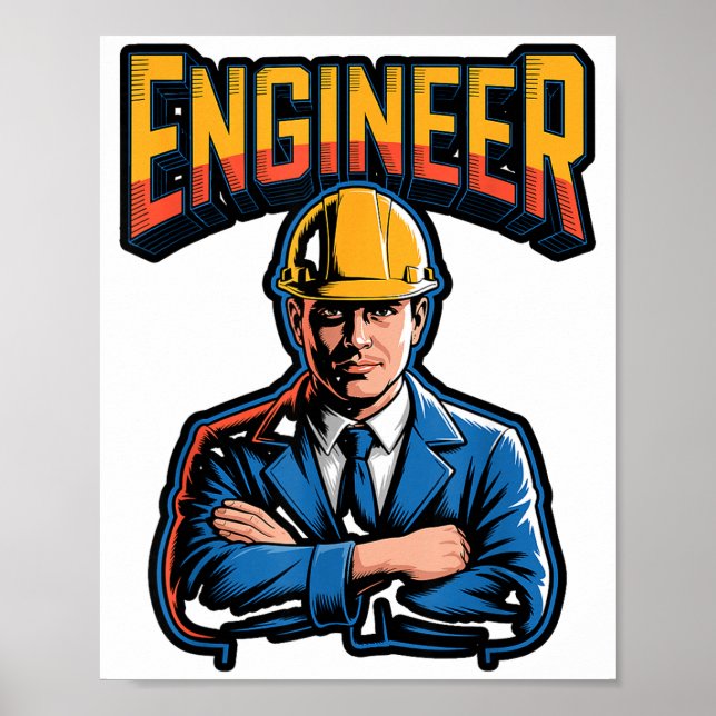 Poster Engenheiro Em Letras Gregas Stem Humor Nerd  (Frente)