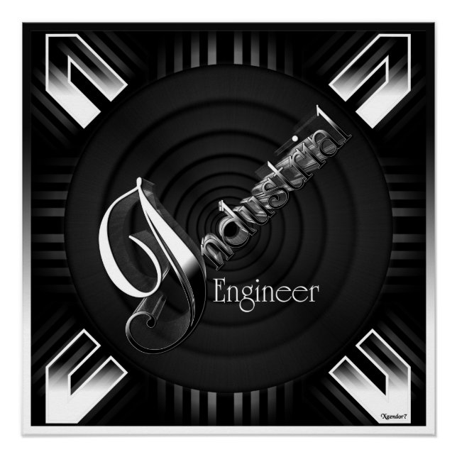 Pôster Engenheiro industrial Deco Flare (Frente)