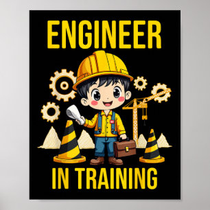 Poster Engenheiro No Treinamento Futuro Do Engin De Parti