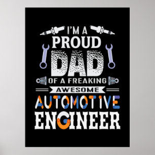 Poster Engenheiro Orgulhoso Pai De Um Engenheiro Automóve
