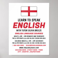 England Flag, English Language Course Advertising