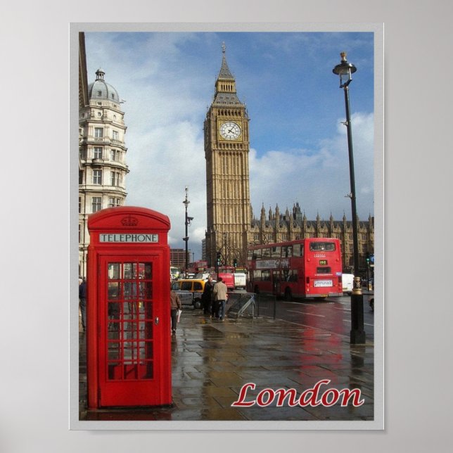 Poster England - London - Big Ben - double-decke - (Frente)