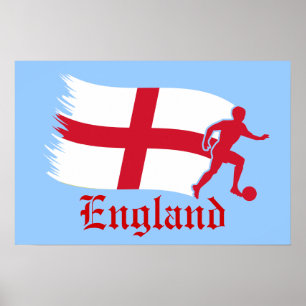 Pôster England Soccer Flag