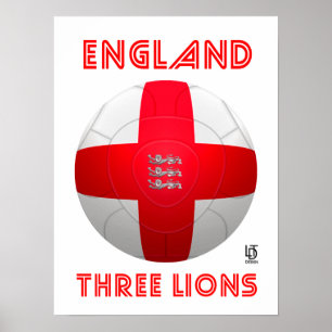Poster England - Three Lions Football
