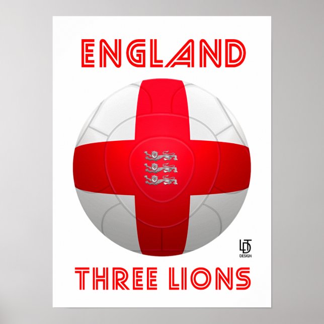 Poster England - Three Lions Football (Frente)