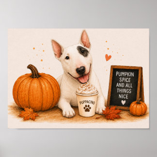 Poster English Bull Terrier Convidando Pumpkin Spice A4