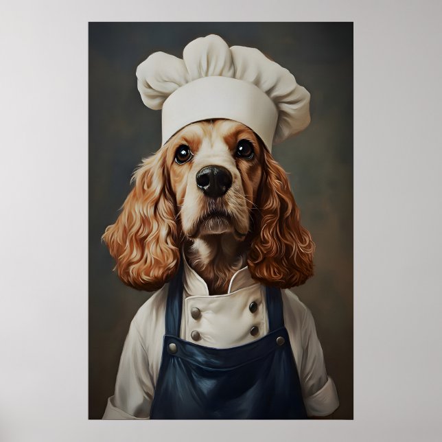 Poster English Cocker Spaniel In Chefs Hat Poster, Pet (Frente)