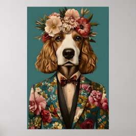 Poster English Cocker Spaniel In Suit Poster, Cocker
