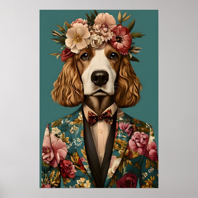Poster English Cocker Spaniel In Suit Poster, Cocker (Frente)