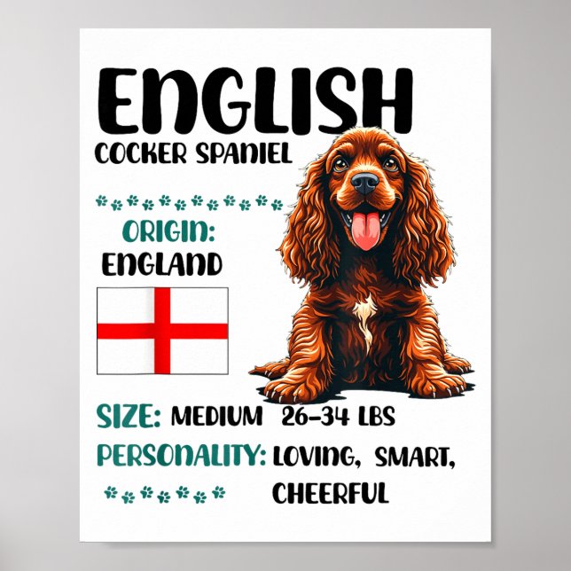 Poster English Er Spaniel Origin Funny Er Spaniel Lover  (Frente)