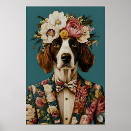 Poster English Springer Spaniel In Suit Poster, Springer