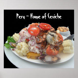 Pôster Engodo Mariscos de Ceviche - no fundo preto