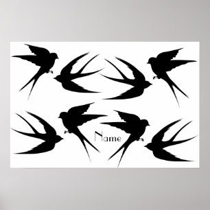 Poster Engolir Aves Silhouettes Thunder_Cove