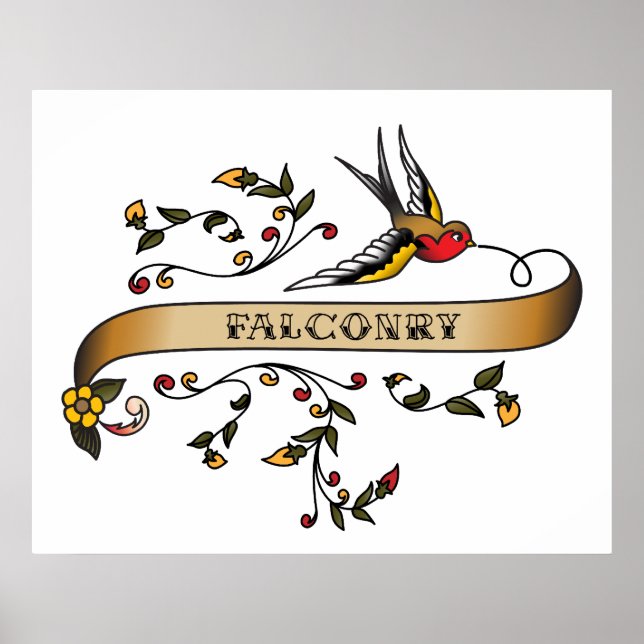 Poster Engolir e rolar com Falconry (Frente)