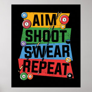 Poster engraçada Billiards ama arte