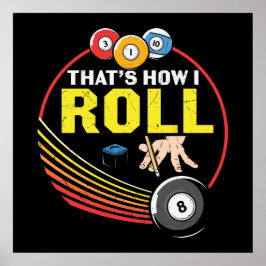 Poster engraçada Billiards ama esportes