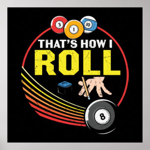 Poster engraçada Billiards ama esportes