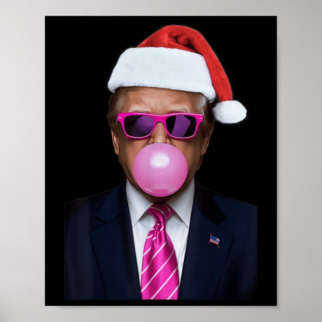 Poster Engraçada Bolha Rosa, Chiclete Natal (Frente)