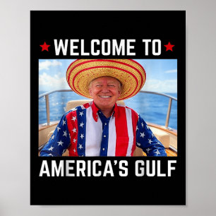 Poster Engraçada Camisa Do Golfo Dos Eua América Trump Am