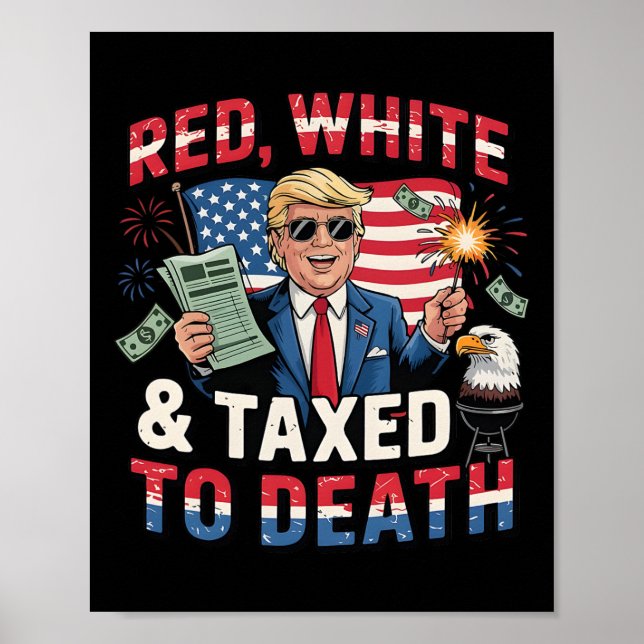 Poster Engraçada Camisa Vermelha Branco E Tributada À For (Frente)