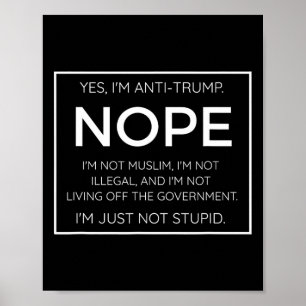 Poster Engraçada citação Anti-Trump - Eu simplesmente não