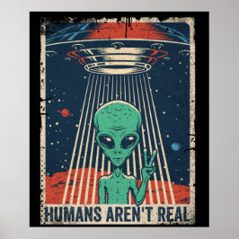 Poster Engraçada Conspiração Espacial de OVNI Alienígena