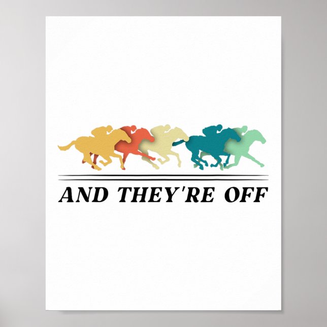 Poster Engraçada Corrida de Cavalo Engraçada Der6 (Frente)