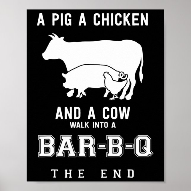 Poster Engraçada Estória De Vaca De Frango De Suíno De Ch (Frente)