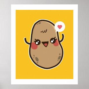 Poster Engraçada Garotas de Batata Cute Garotas de Gráf