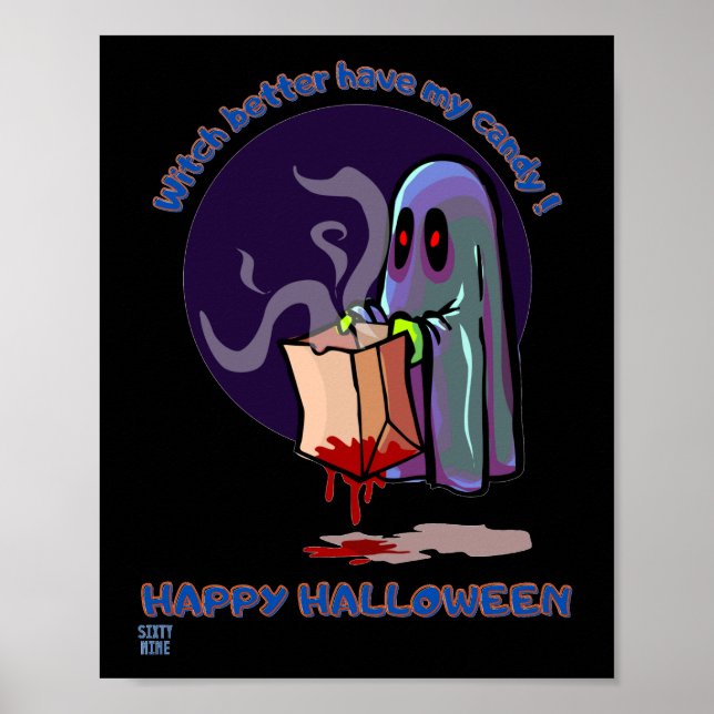 poster engraçada "HAPPY HALLOWEEN 2" (Frente)