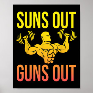Poster Engraçada Malhação do Bodybuilding Sun Sai das Arm