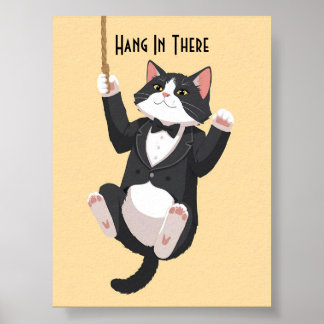 Poster Engraçada motivação para o gato