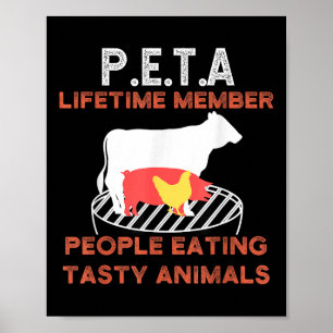 Poster Engraçada P.e.t.a. Pessoas Comendo Animais Torrido