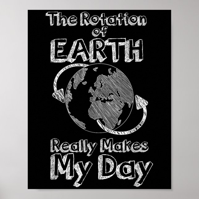 Poster Engraçada Rotação Científica Da Terra Realmente Fa (Frente)