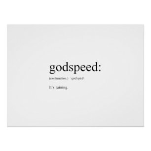 Pôster Engraçadas definições em inglês: Godspeed