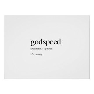Pôster Engraçadas definições em inglês: Godspeed