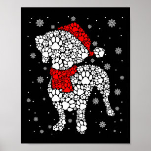 Poster Engraçadinho Cachorro Paws Papai Noel Natal Natal