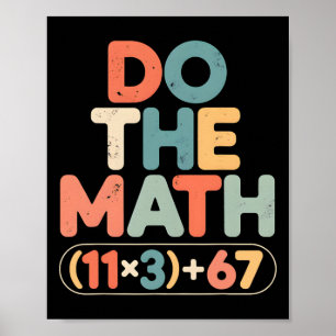 Poster Engraçado 100 Dias Equação Matemática Escolar Faça