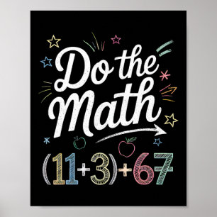Poster Engraçado 100 Dias Equação Matemática Escolar Faça
