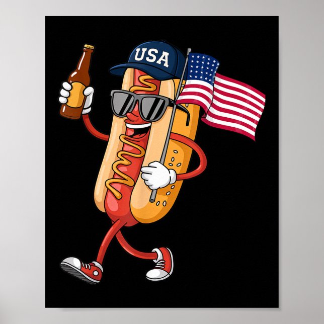 Poster Engraçado 4 De Julho Dia Da Independência Cachinho (Frente)