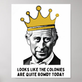Poster Engraçado 4 De Julho Dia Da Independência Rei Char