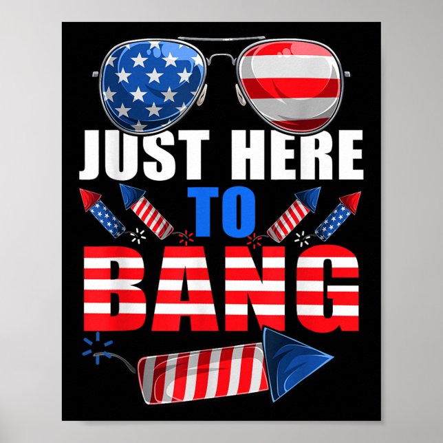Poster Engraçado 4 De Julho Dos Eua Pulseiam Fogos De Art (Frente)