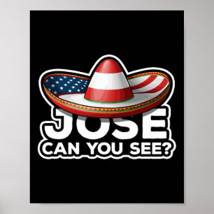 Poster Engraçado 4 de julho Hino Jose Mexicana