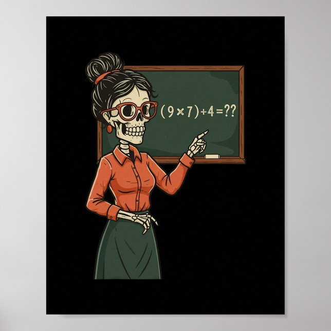 Poster Engraçado 67 Meme Pemdas Professor de Matemática E (Frente)