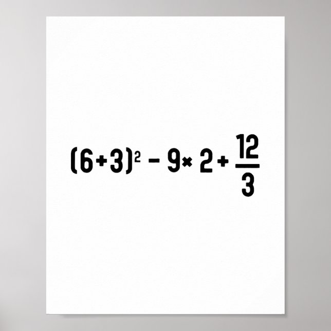 Poster Engraçado 67 Meme Pemdas Professor de Matemática E (Frente)