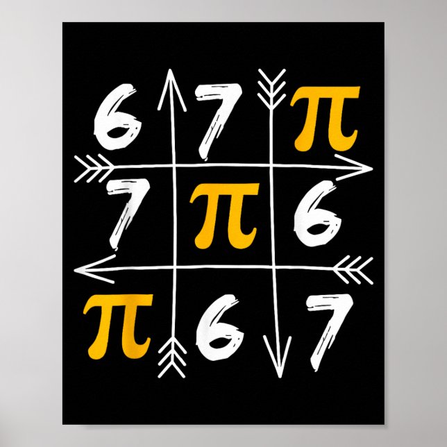 Poster Engraçado 67 seis sete dia 3.14 meme de matemática (Frente)