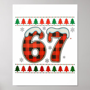 Poster Engraçado 67 Seis Sete Esquadrão Meme Natal Suor F