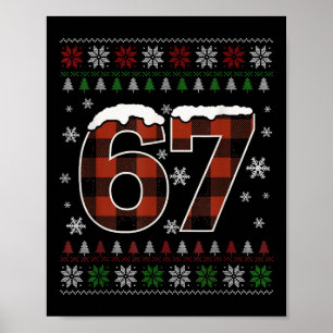 Poster Engraçado 67 Seis Sete Meme Brainrot Cringe Natal