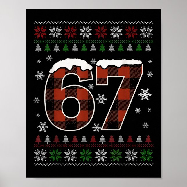 Poster Engraçado 67 Seis Sete Meme Brainrot Cringe Natal  (Frente)